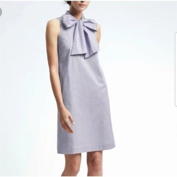Banana Republic Dresses & Skirts - BANANA REPUBLIC TICKING STRIPED DRESS BOW  12 Contemporary  Workwear Preppy